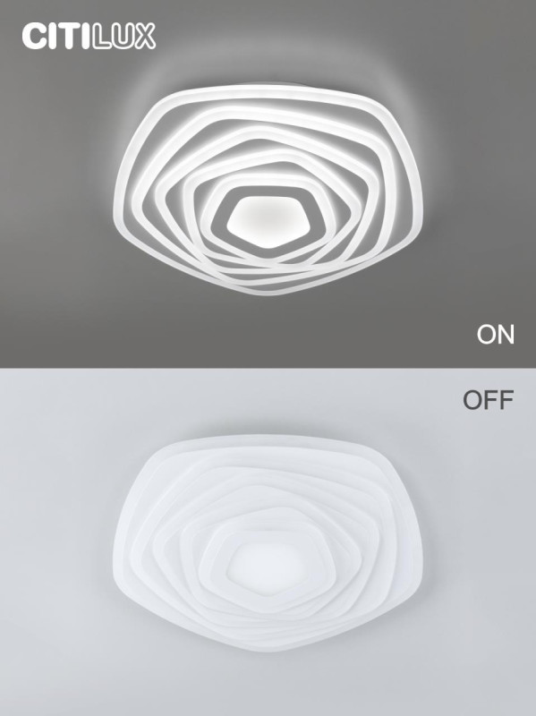 Потолочная люстра Citilux Триест Смарт CL737A55E, 115W LED, 3000-5500K, белый