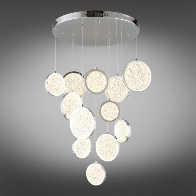 Каскадная люстра 60*60-220 см, 1*LED, 102W, K, Aployt Yulali APL.048.13.102, хром