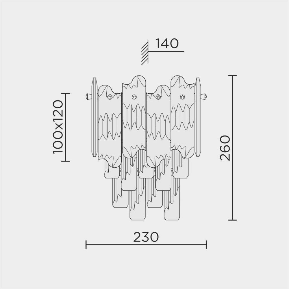 Настенный светильник 23x14x26см, Е14, 2x40Вт, , Modelux ML.7083.02 GD Золото