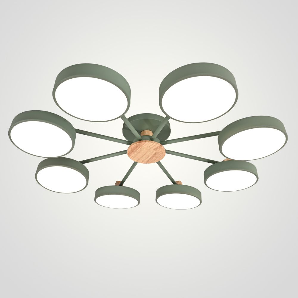 Потолочная люстра MOVE 8 Green 98*98*18 см, 8*LED*12W, 3000, 4000, 5000K, ImperiumLoft MOVE_01, Зелёный