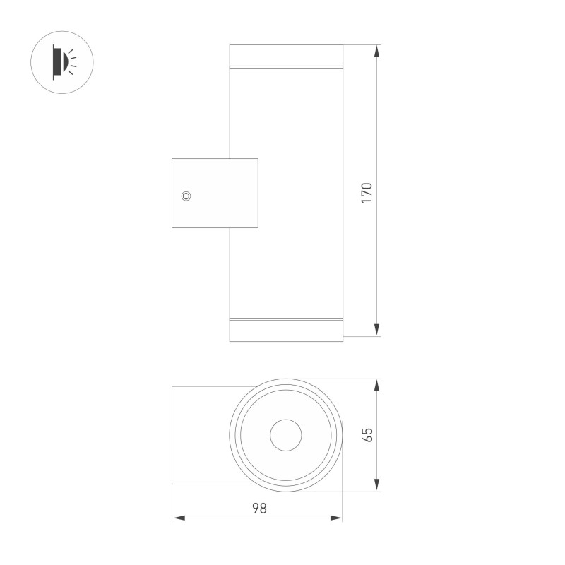 Светильник настенный Arlight 044850 17*6,5*9,8 см, 18W, белый (дневной)K,