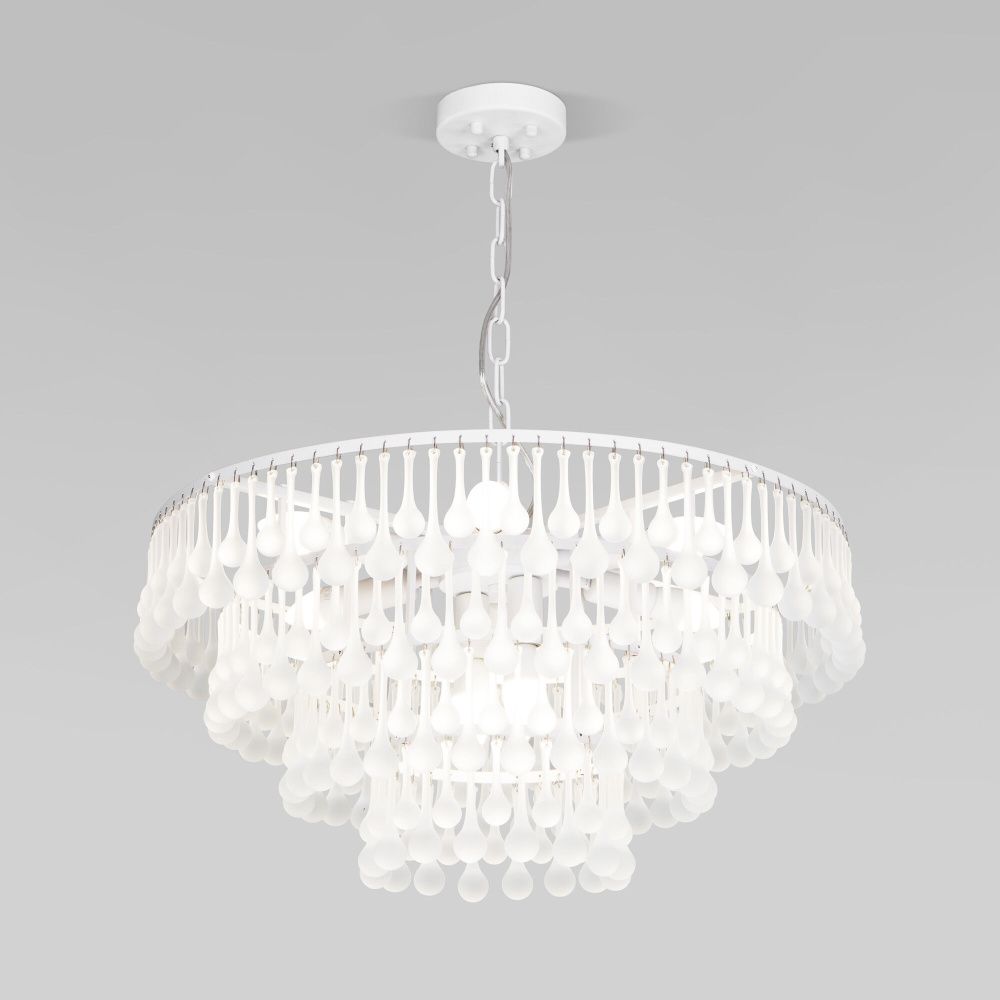 Подвесной светильник 60*60*33-76 см, 8*E14*60W, Bogate's Gutta 476/8, белый, a068863