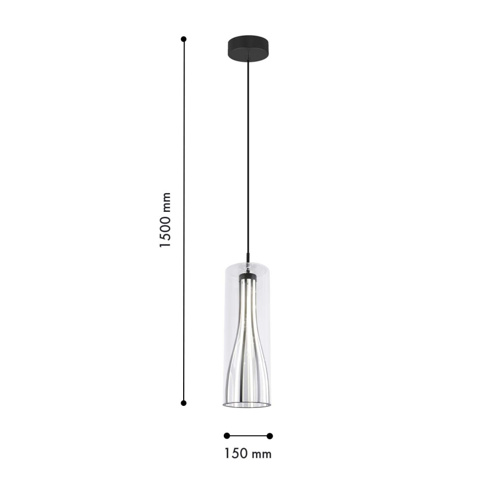 Подвес 15*50-150 см, 1*LED, 20W, 4000K, Favourite Striata 4627-1P, черный матовый