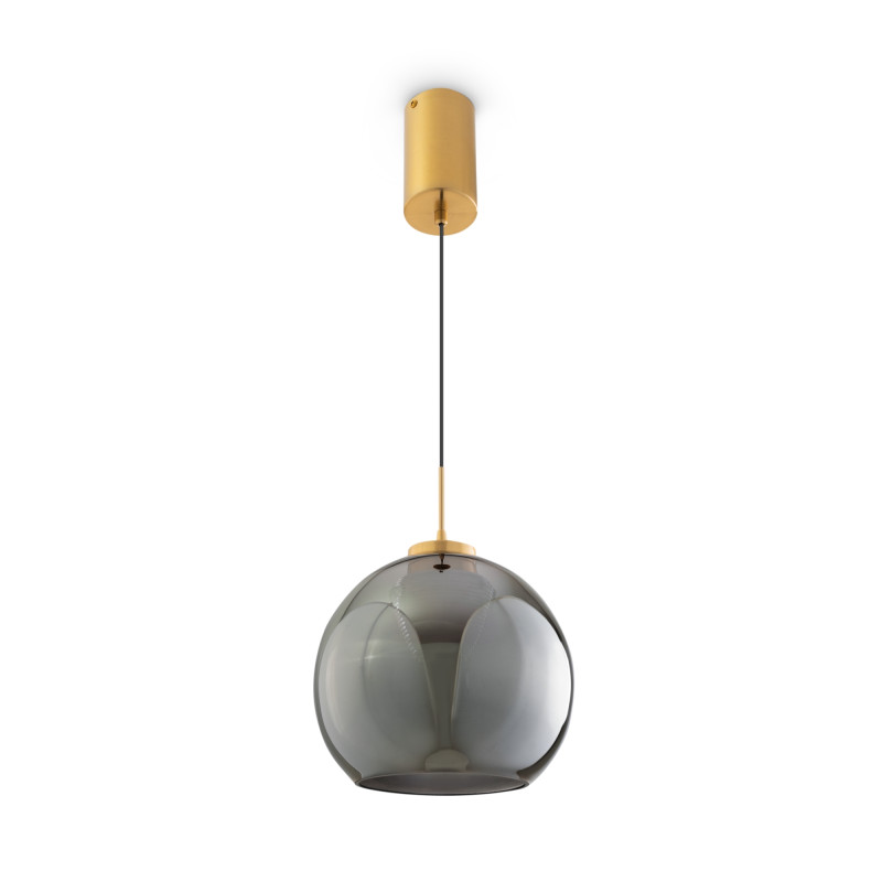 Светильник 20 см, 5W, 3000K, Freya Fume FR5399PL-L4BS2, латунь