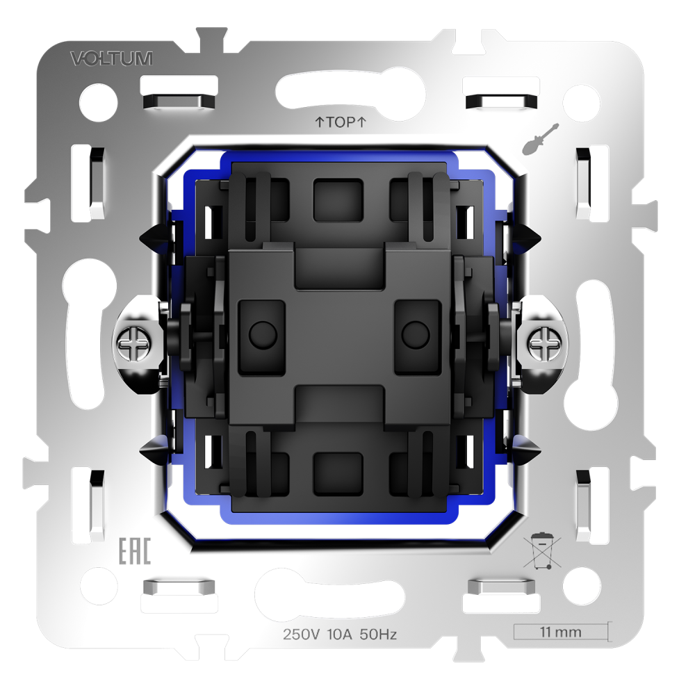 Механизм перекрестного переключателя одноклавишного 10А, S70 Voltum S70 VLS0105M, Металл