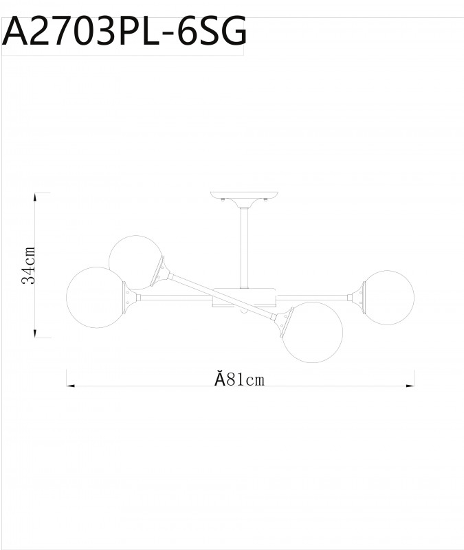 Потолочная люстра Arte Lamp Marco A2703PL-6SG, диаметр 81 см, золото