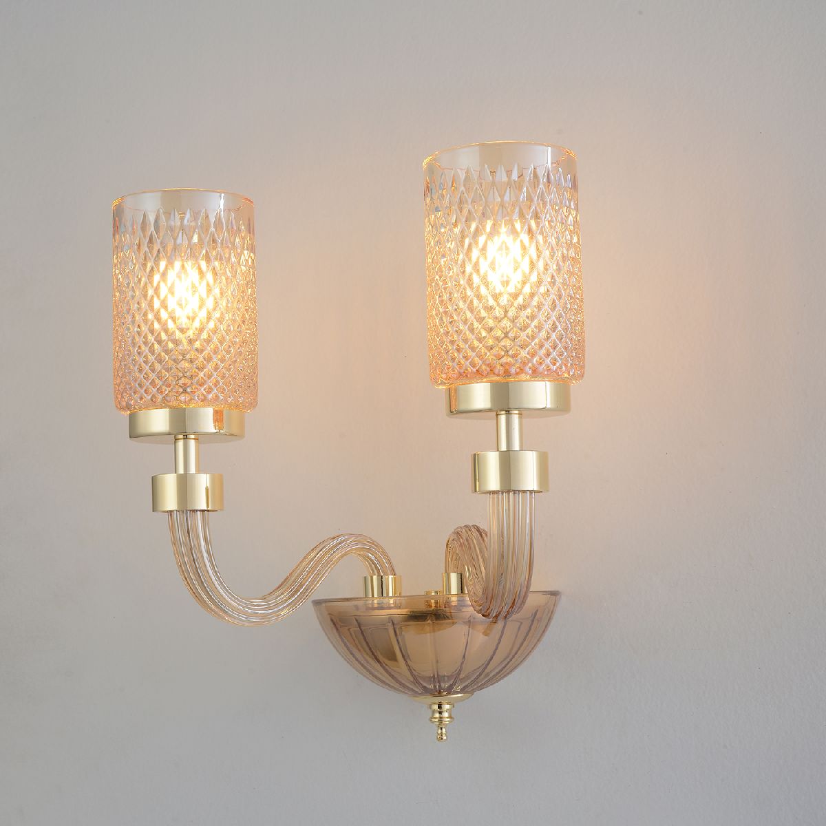 Бра 31 см, Crystal Lux SILVESTRO AP2 AMBER, золото