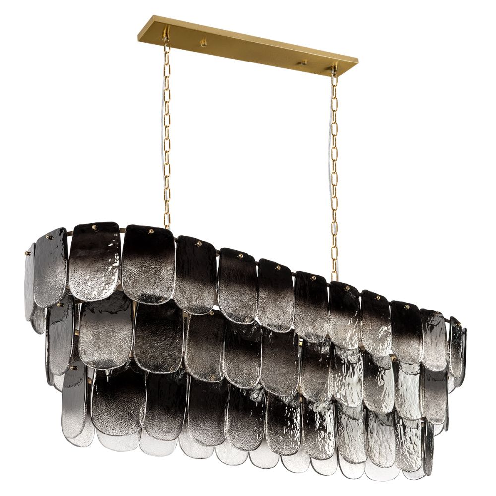 Подвесная люстра 120 см, LOFT IT Gradient 10482/1200R Smoke, золото