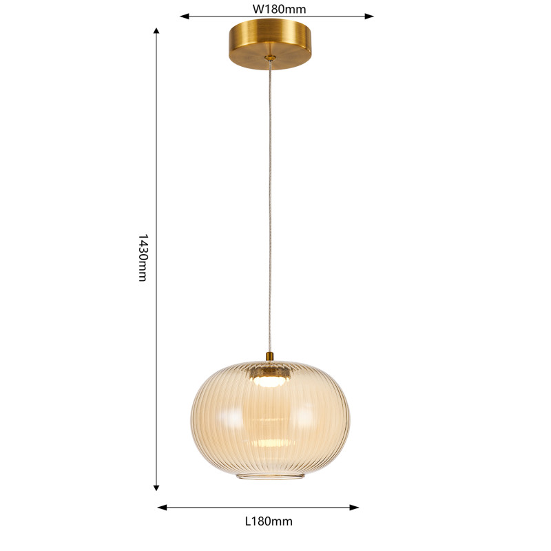 Подвесной светильник 18*143 см, LED, 4W, 4000К, Favourite Cattivo 4451-1P латунный