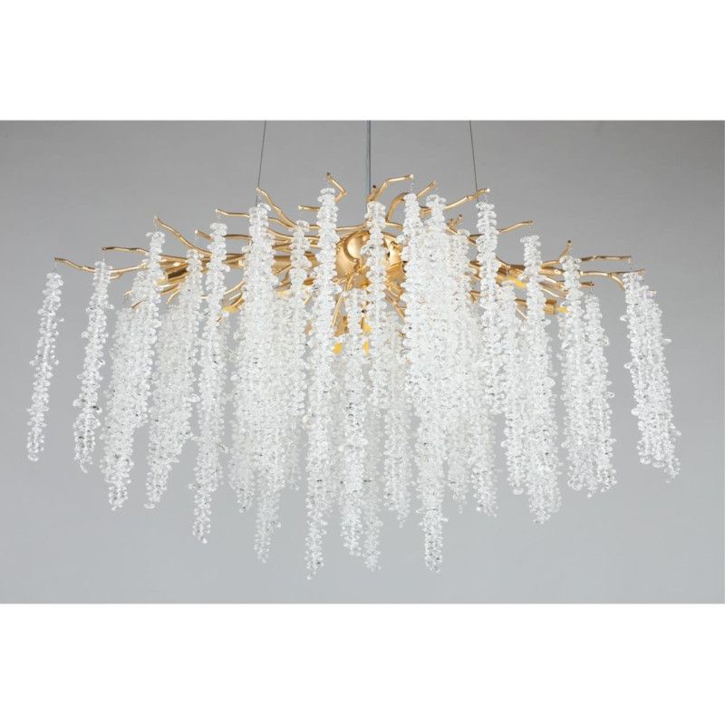 Подвесная люстра 100*50*80-180 см, 10*G9, 5W, Aployt PAULINA APL.848.23.10, золотой