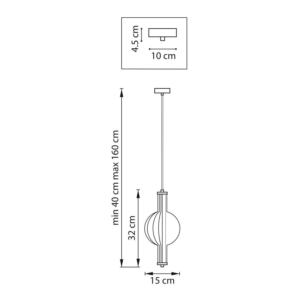 Подвес *15*32-160 см, LED*6W, 3000K, Lightstar Botto 800033, Латунь
