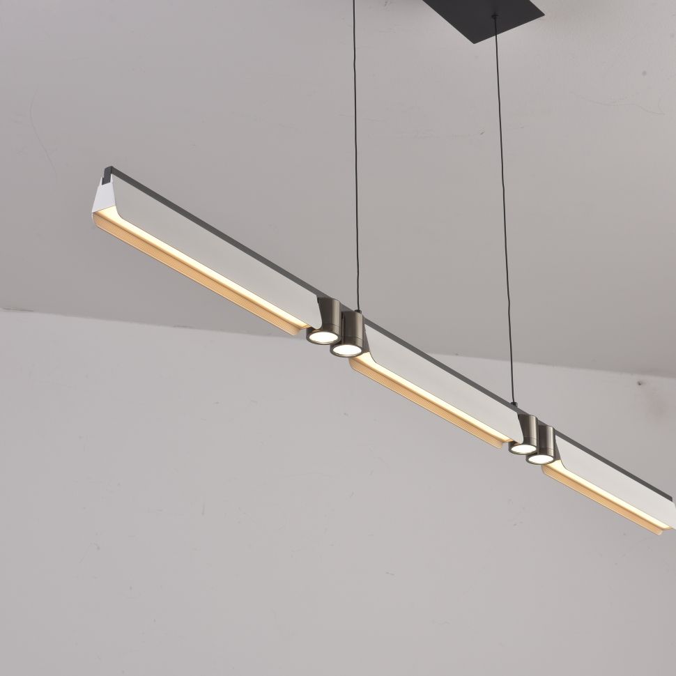 Подвесной светильник 120*2-150 см, LED*33W, 3000-6000K, iLedex Vision 9309D-1200-2 WH+BK, Белый/Черный