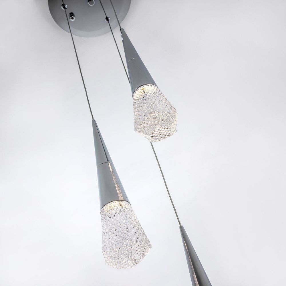 Подвесной светильник 30*30*97 см, LED 15W, 4000K, Хром MODELUX ML.3315.5