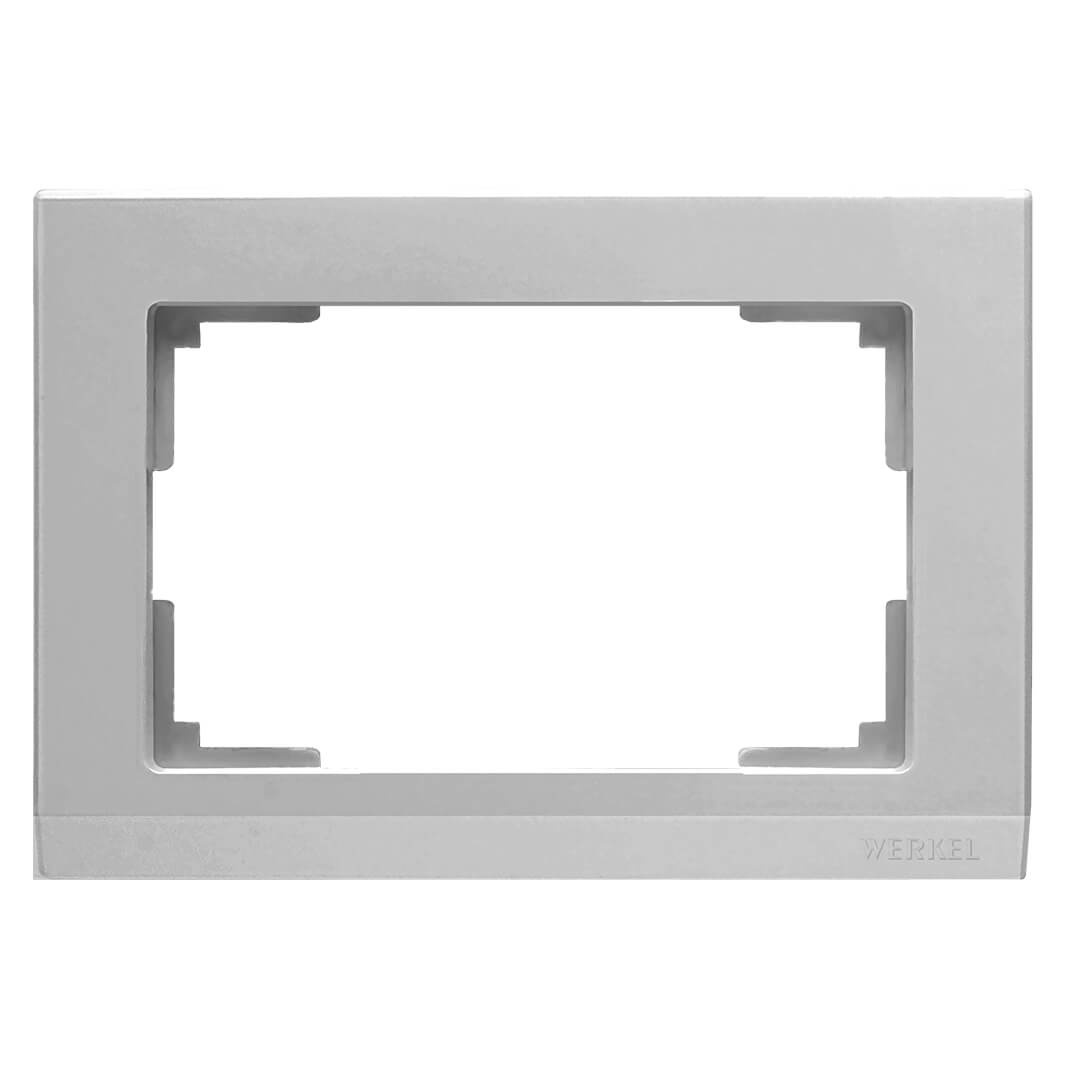 WL04-Frame-01-DBL / Рамка для двойной розетки (серебряный), 4690389117206