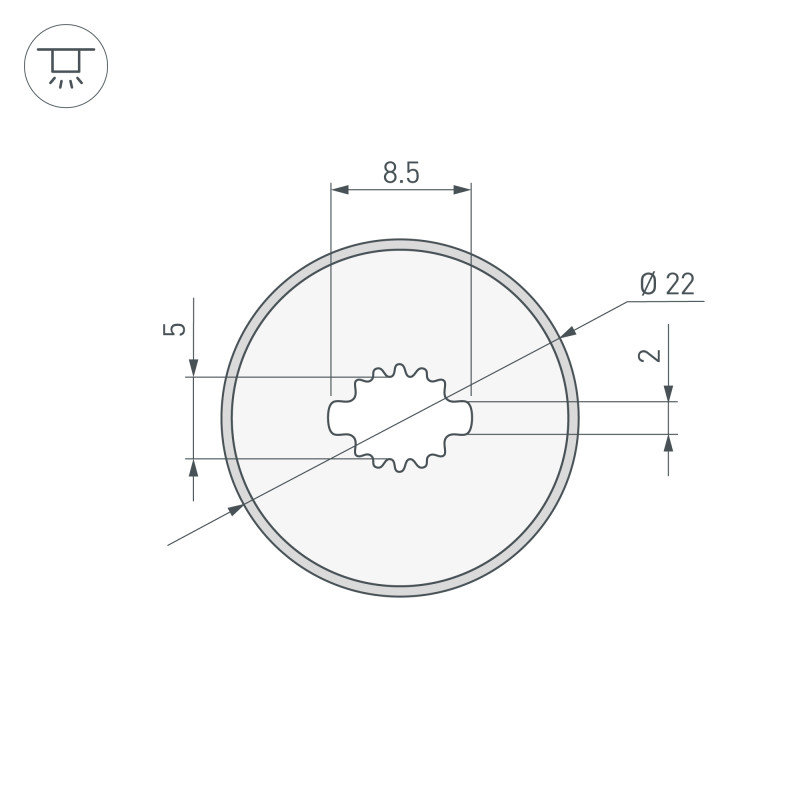 Профиль Arlight 045866 500*2,2*2,2 см. Цена указана за 5 метров. Продается кратно 5 метрам.