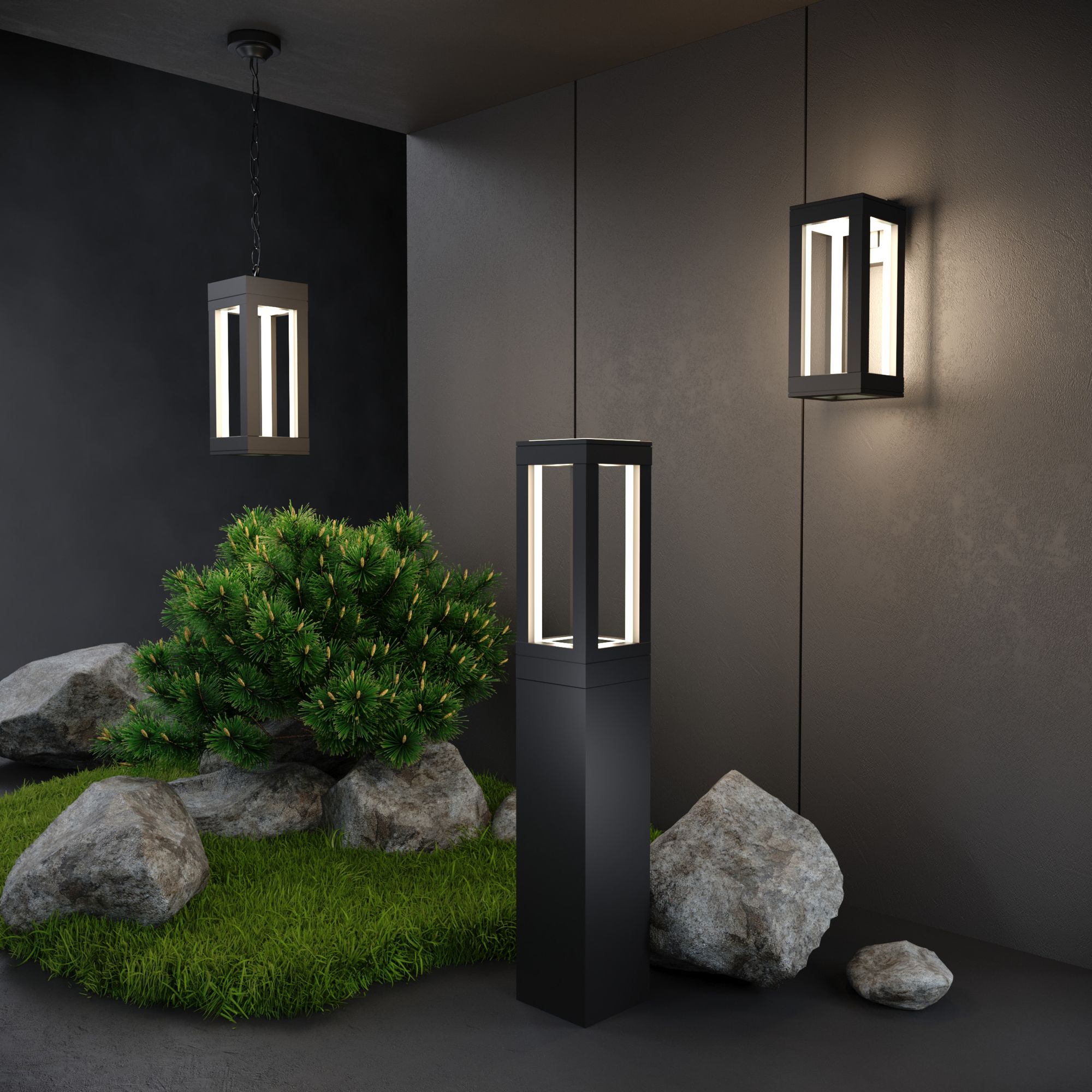 Уличный настенный светодиодный светильник Frame LED IP54 1527 TECHNO LED черный Elektrostandard