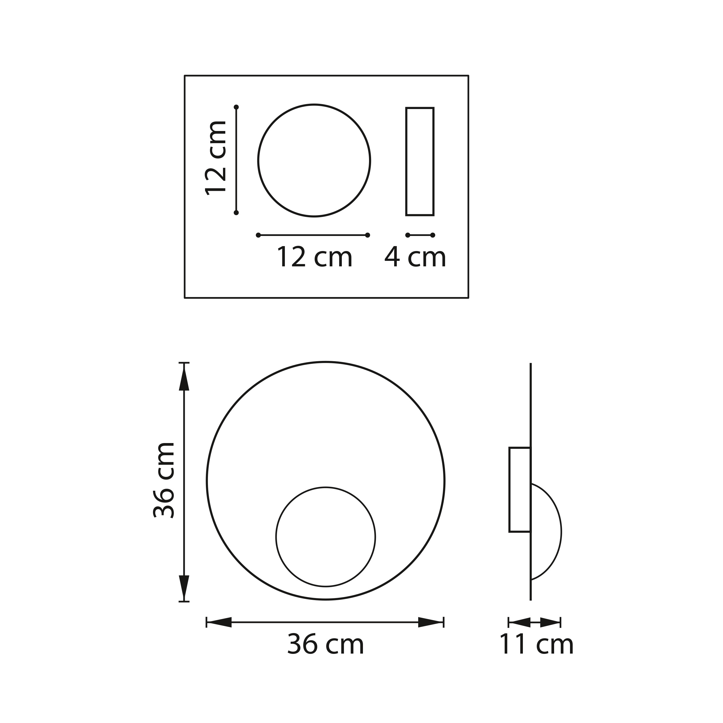 Бра 36*11 см, 12W 3000K Lightstar Emisfero Emisfero 737237 Черный