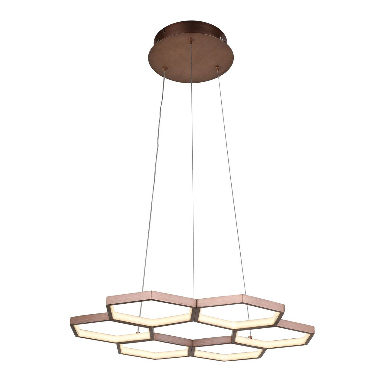 Подвесной светодиодный светильник Favourite Cancellos 2221-7P коричневый, диаметр 53 см