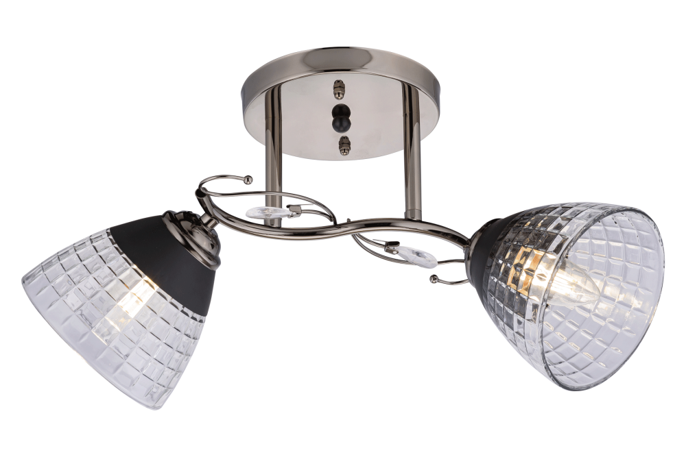 Люстра L480 x W190 x H240, мм, 2*40W (80W), PEARL BLACK (ЖЕМЧУЖНО-ЧЕРНЫЙ) Rilon 06536/2 PEARL BLACK