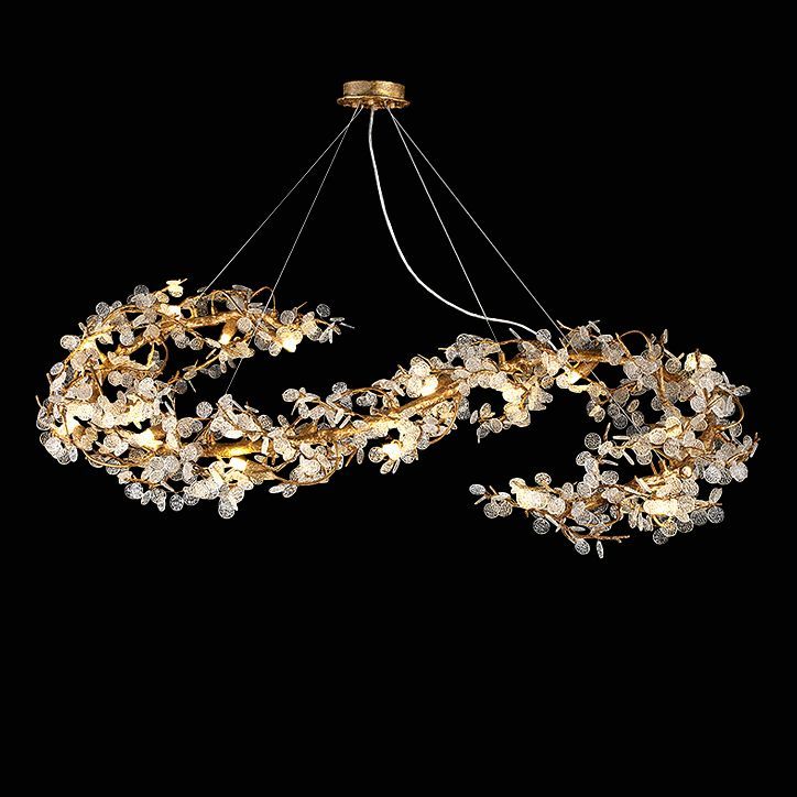 Подвесная люстра CARAMELLY E L180 180*50*30 см, 30*G9*40W, ImperiumLoft caramelly01, Латунь