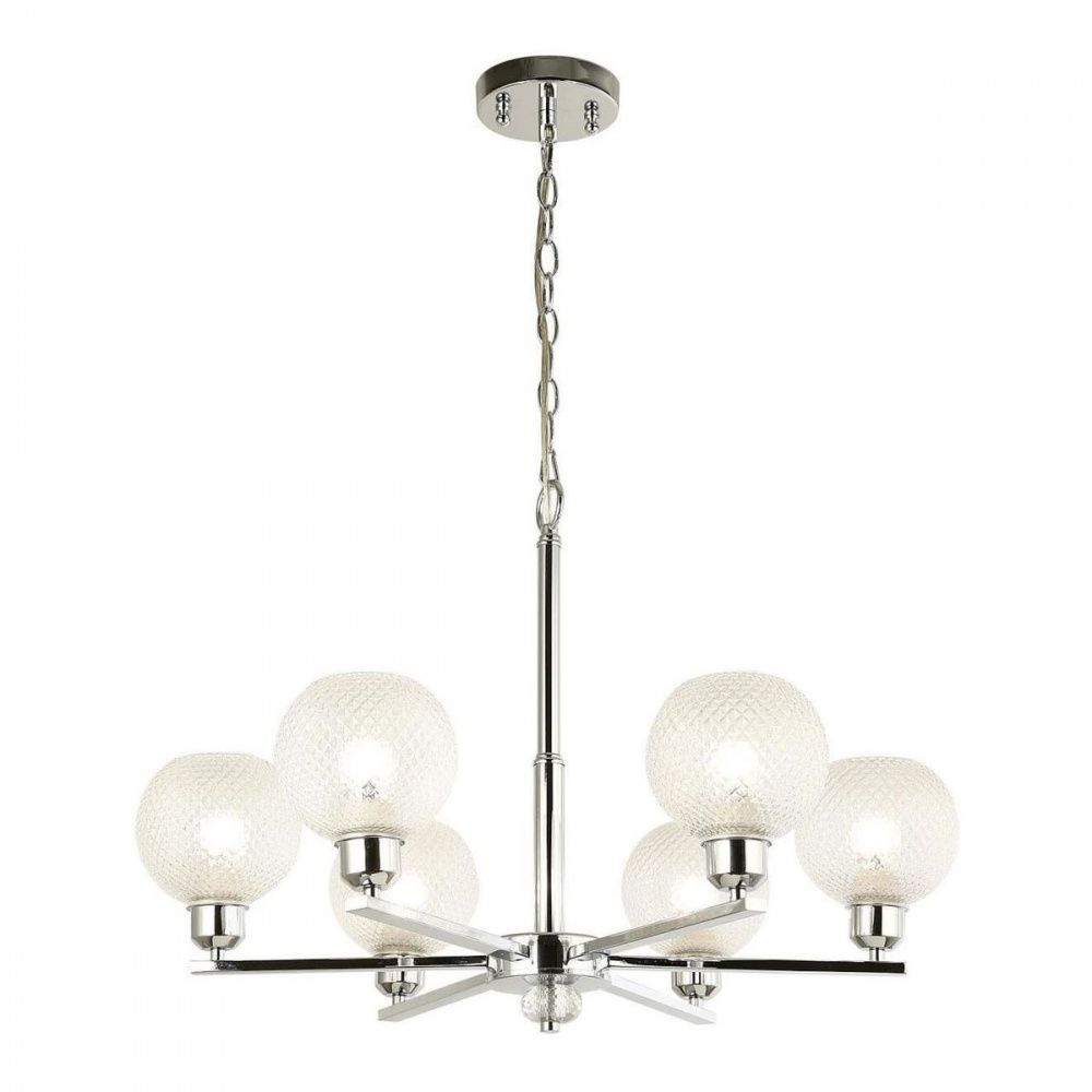 Подвесная люстра F-Promo Sunrise 2941-6P, D680*H480/1480, хром, плафоны из прозрачного стекла