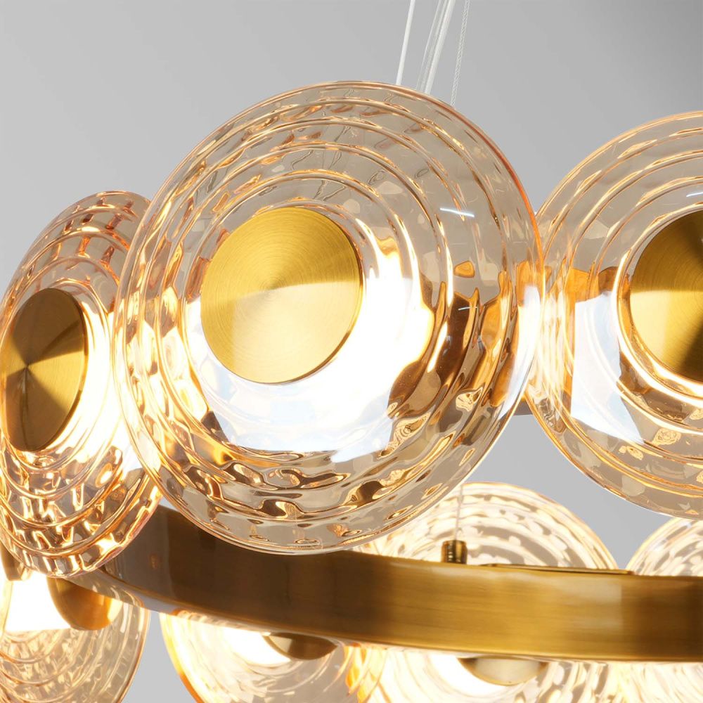 Подвесная люстра 70*29,5-159 см, 16*LED, 72W, 4000K, Favourite Claros 4641-16P, латунь