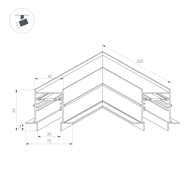 Коннектор Arlight 034681 24,5*24,5*7,5 см.