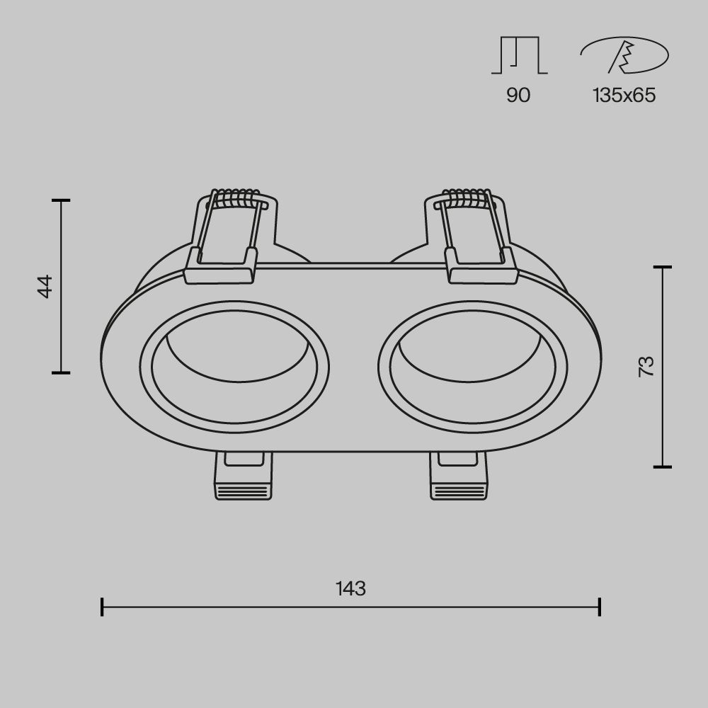 Встраиваемый светильник 14 см, Maytoni Technical Share DL126-02-GU10-W, белый