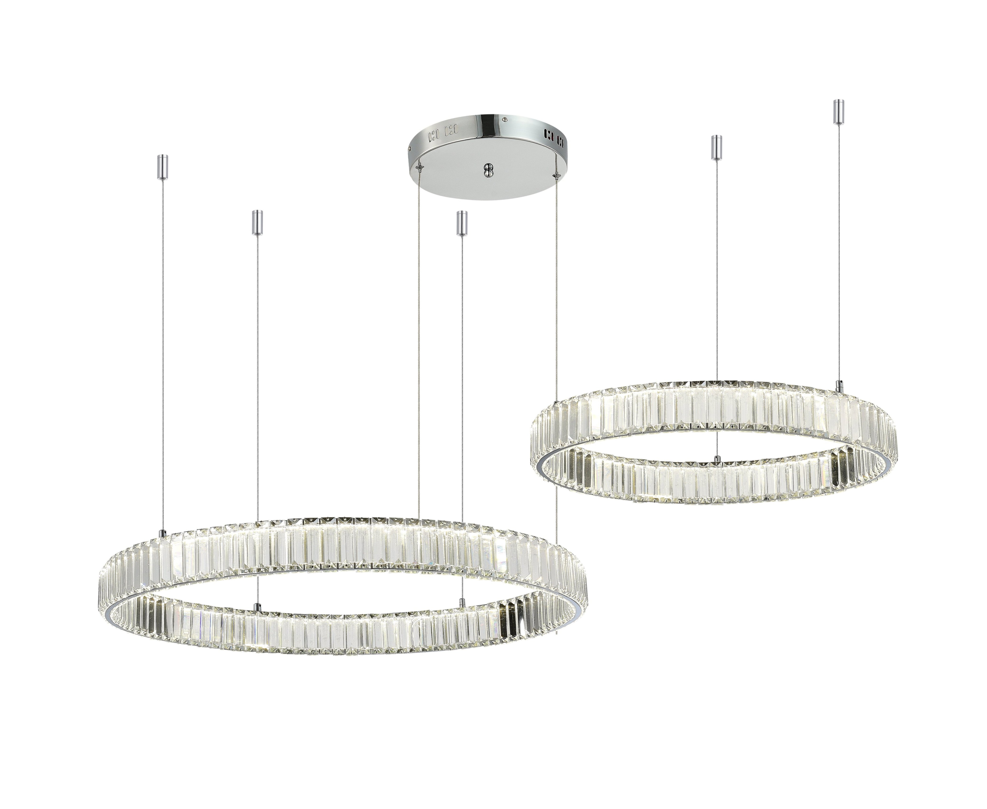 Люстра 600-800*1200, LED, 80W 4000K NewRgy LED R2107A-DW-6+8 CHROME, Хром