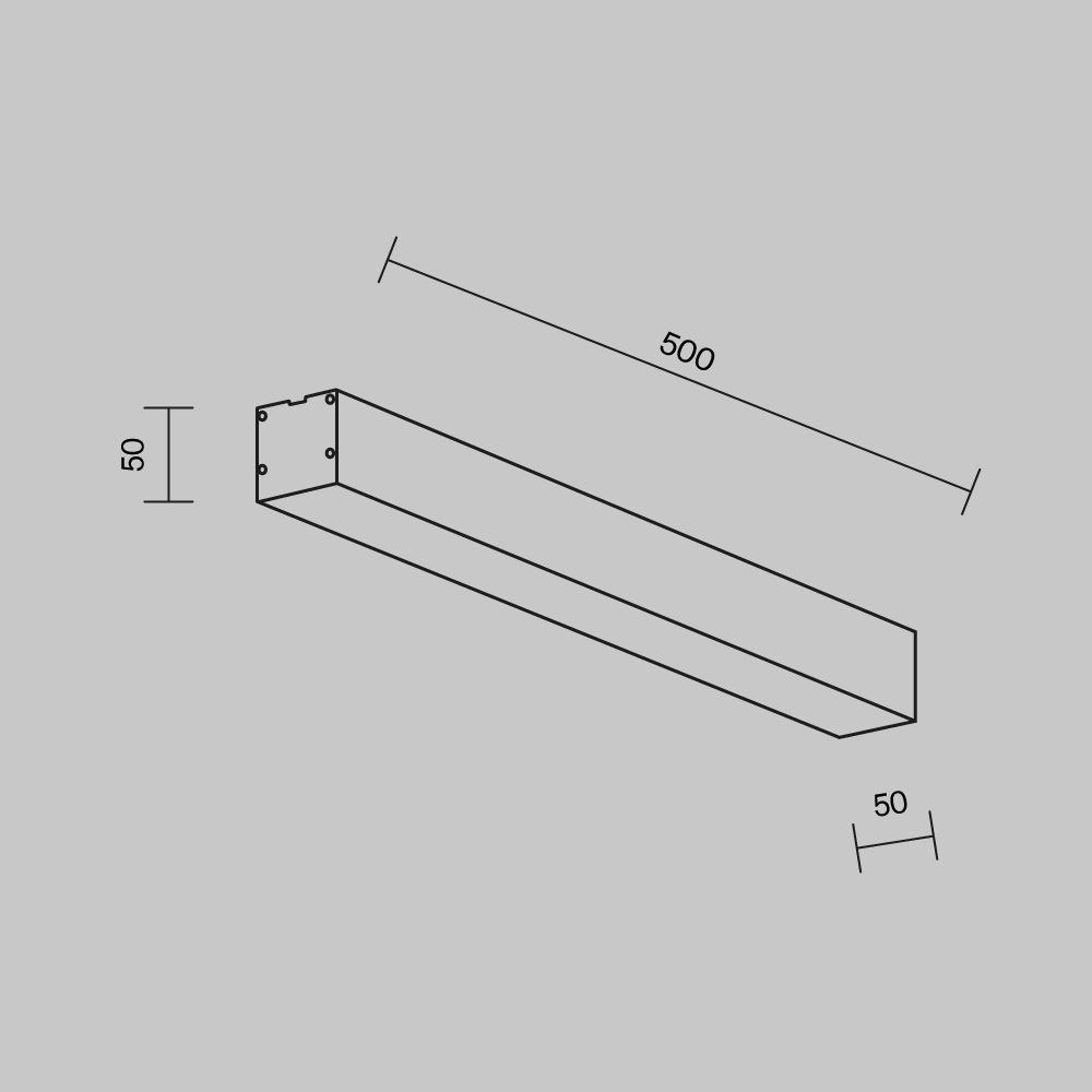 Линейный светильник накладной 4000K 50x50 10 Вт (Черный, 500 мм) LL311026 Maytoni Technical