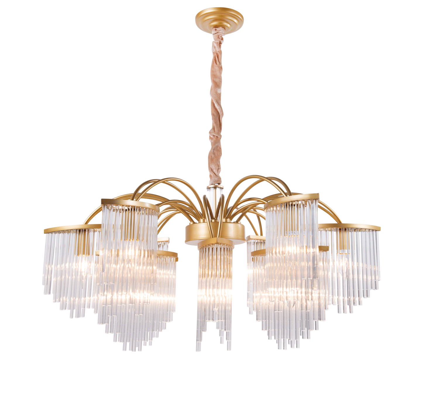 Люстра 850*420, 12*E14, 40W NewRgy Cristallo 5597A/6+6 SP BRS+CL, SP BRS+CL