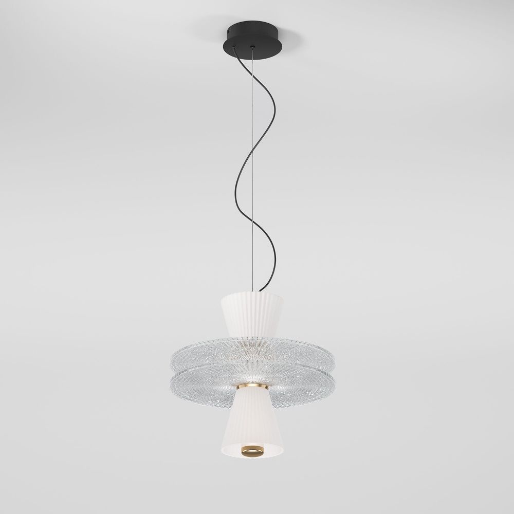 Подвесной светильник 30*30*33-133 см, LED*7W, 4000K, Eurosvet Titania 40028/1 LED, черный, a069190