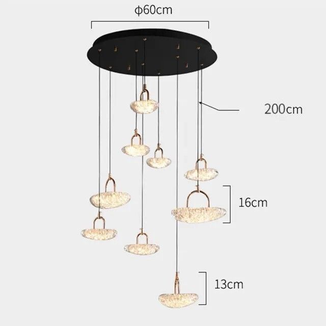 Люстра 2326-9, D600 / Н160 LED, 95W, 3000/4000/6000K, Alva Donna, Чёрный матовый