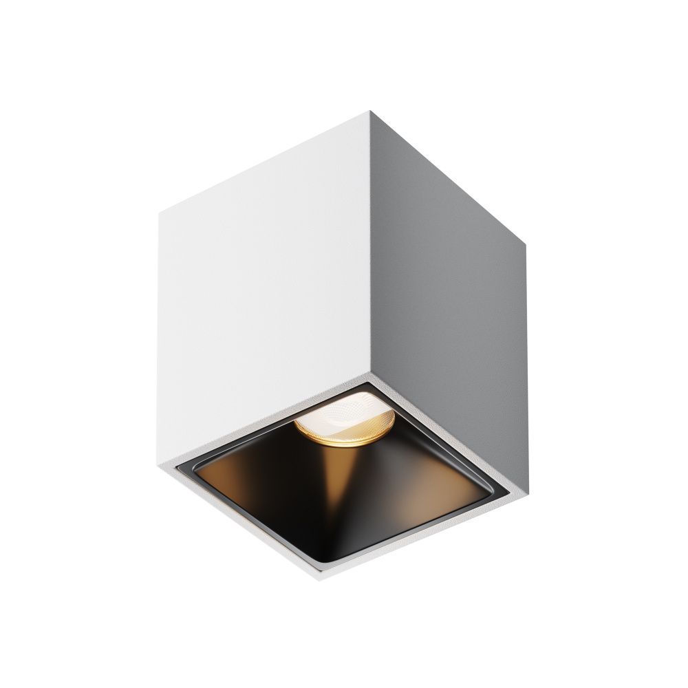Потолочный светильник 6*6-7,5 см, LED*8W, 3000K, Maytoni Alfa LED 50° C065CL-8W3K-SQ-WB, Белочерный
