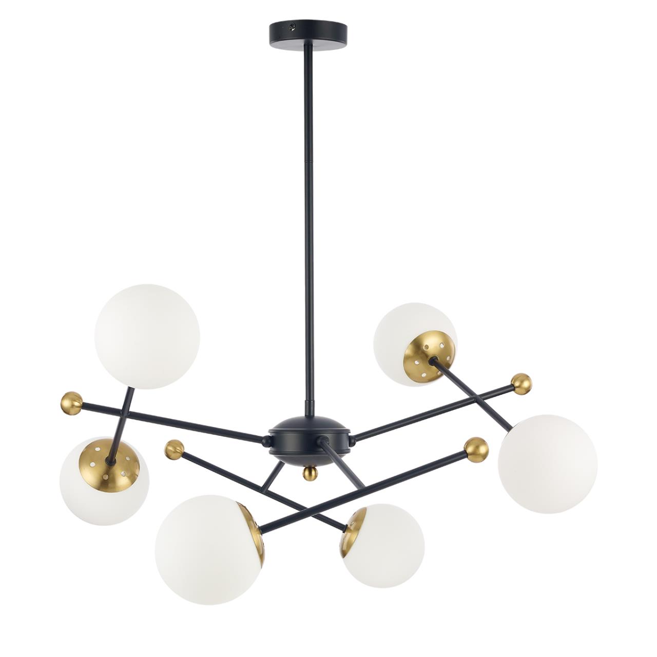 Люстра потолочная 73*73 см, 6*E14 Lumion Melody 6581/6 черный, золотой