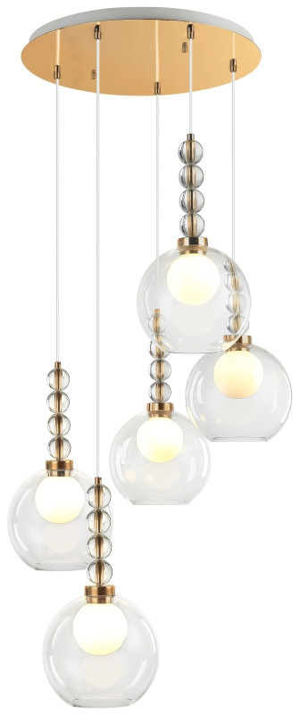 Светильник подвесной 59*59*46/150 см, 5*G9 LED  Бронза Stilfort Designo 2166/05/05P