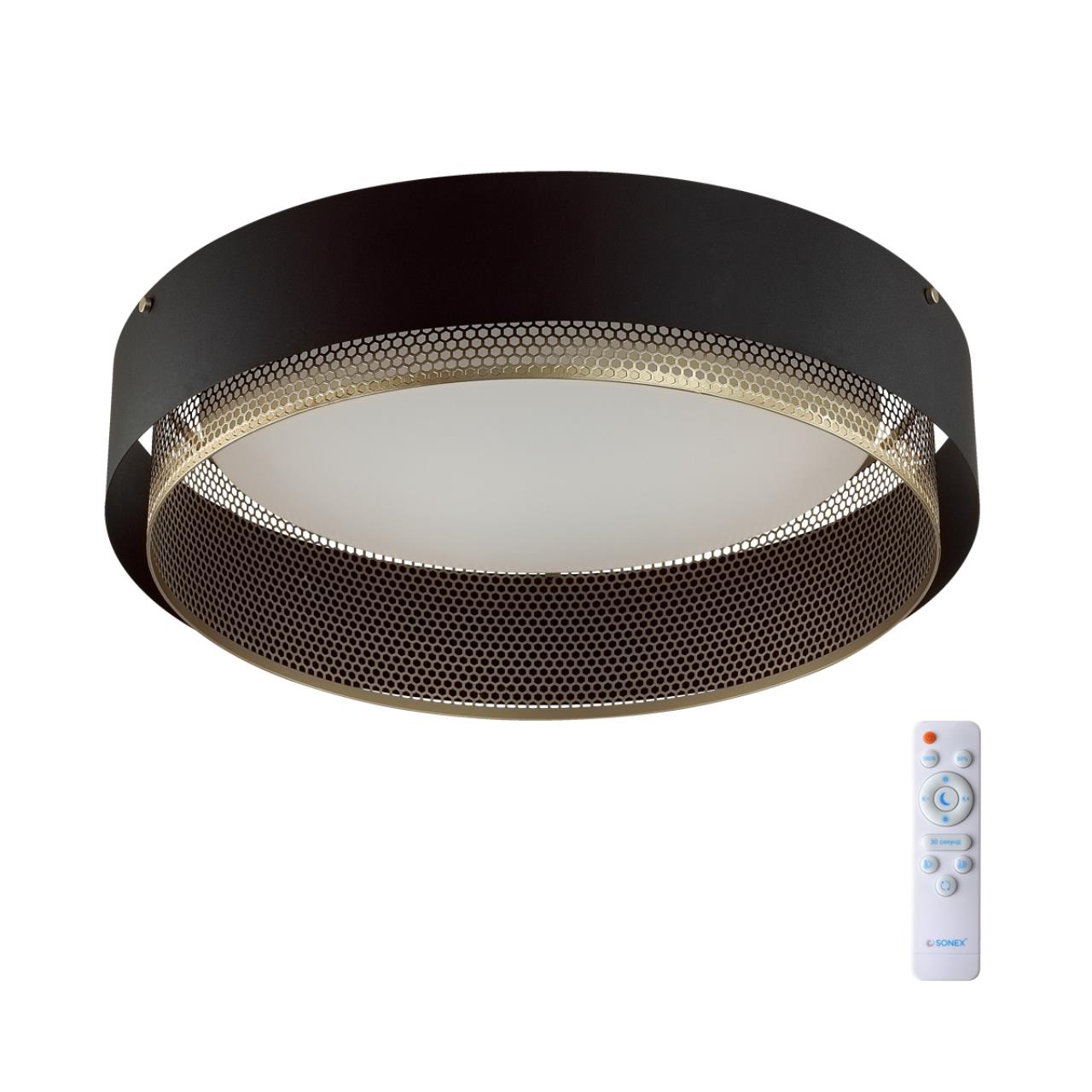Потолочный светильник *61*15 см, LED 1*80W, 3000-6000 К, Sonex Antey 7692/80L, белый/черный/шампань