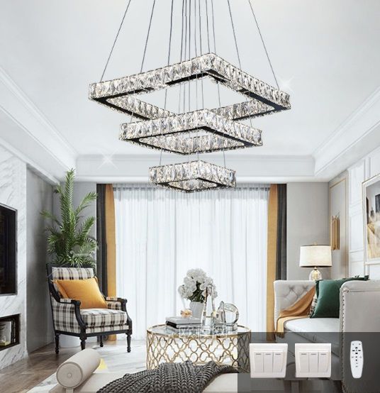 Светильник SPF-37569 CHROME/ХРОМ D380+280+180/H1200/3/LED/72W 2.4G RIPPLE 22-08 (1)