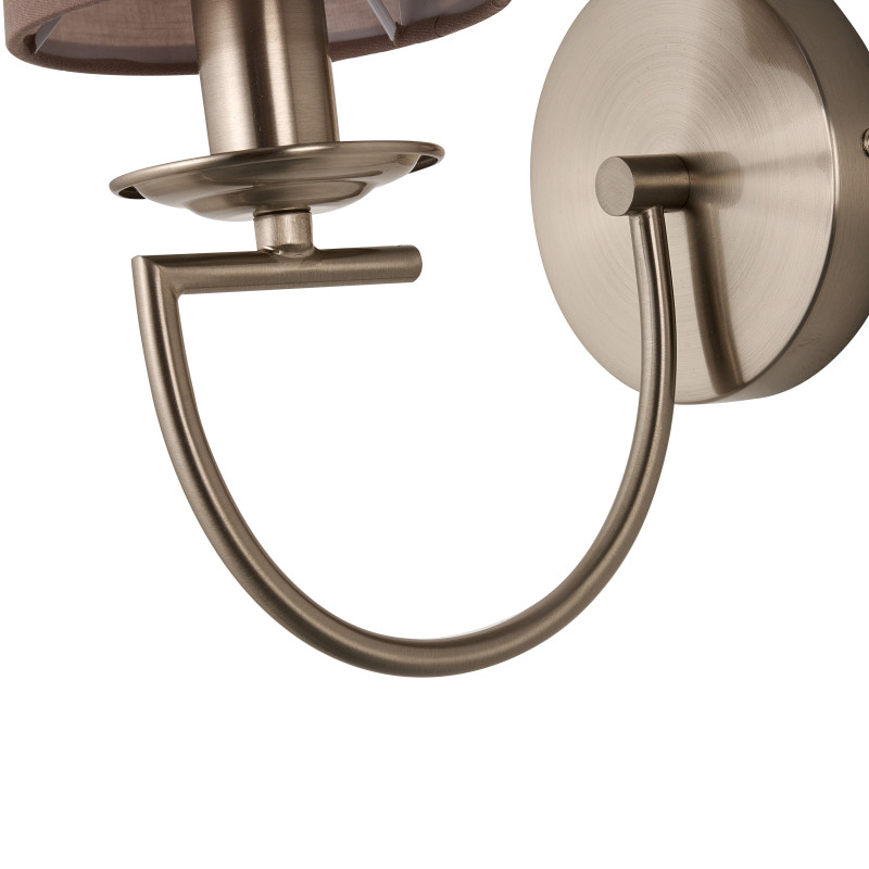 Бра Favourite Argo 2934-1W, D210*W120*H340, никеля, плафон из коричневой ткани