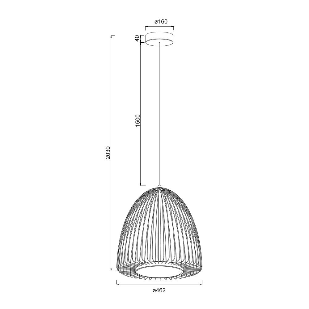 Подвесной светильник 46,2*203 см, *LED*43W, 3000K, Mantra Smart MAN9016, черный