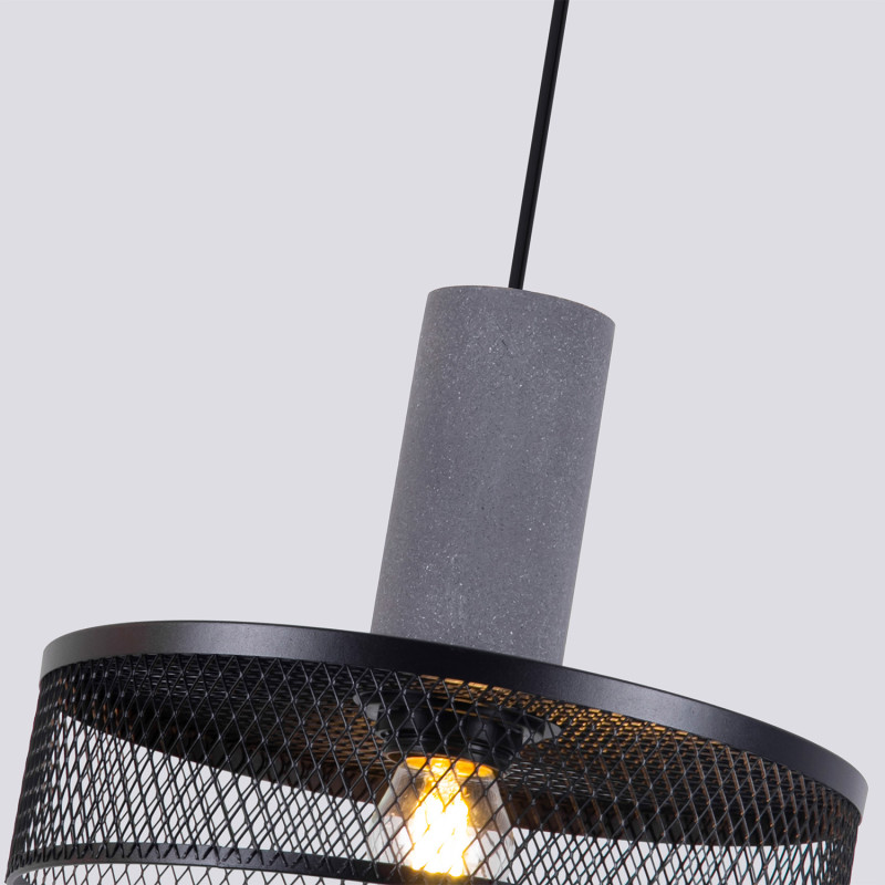 Подвесной светильник 25*178 см, 60W, Favourite cementita 4273-2P серый цемент, матовый черный
