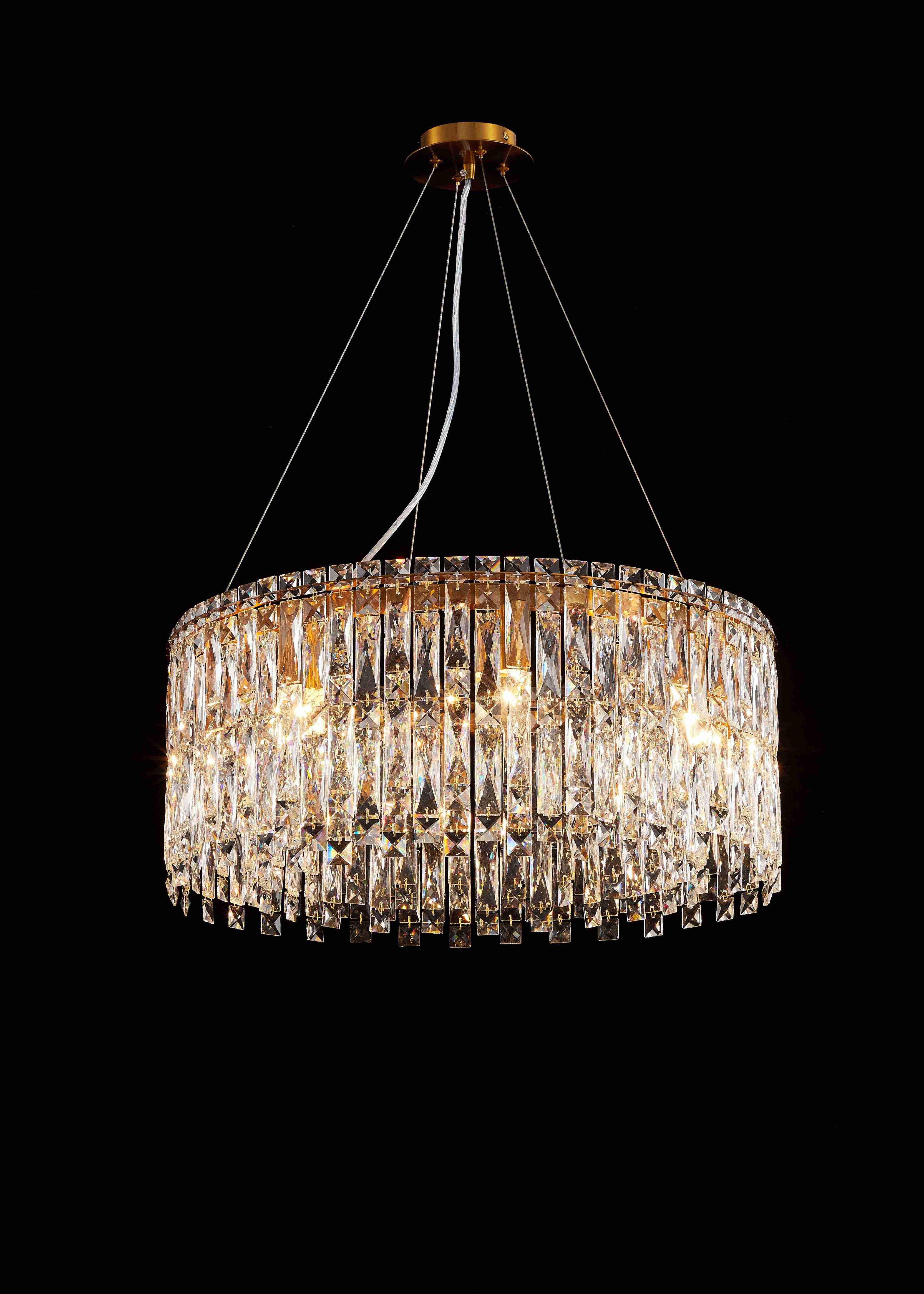 Люстра 600*250, 8*E14, 40W NewRgy Cristallo F53-ф600*H250 GOLD BRONZE, GOLD BRONZE