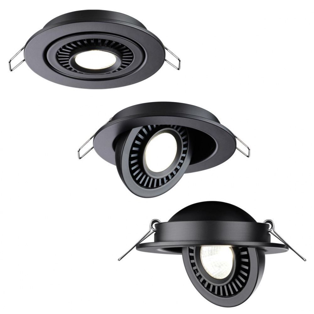 Светодиодный светильник 11 см, 9W, 4000K, Novotech Gesso 358816, черный