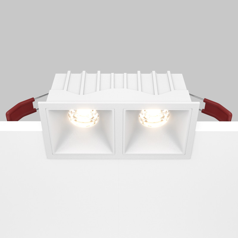 Светильник 13 см, 20W, 3000K, Maytoni Downlight Alfa LED DL043-02-10W3K-SQ-W, белый