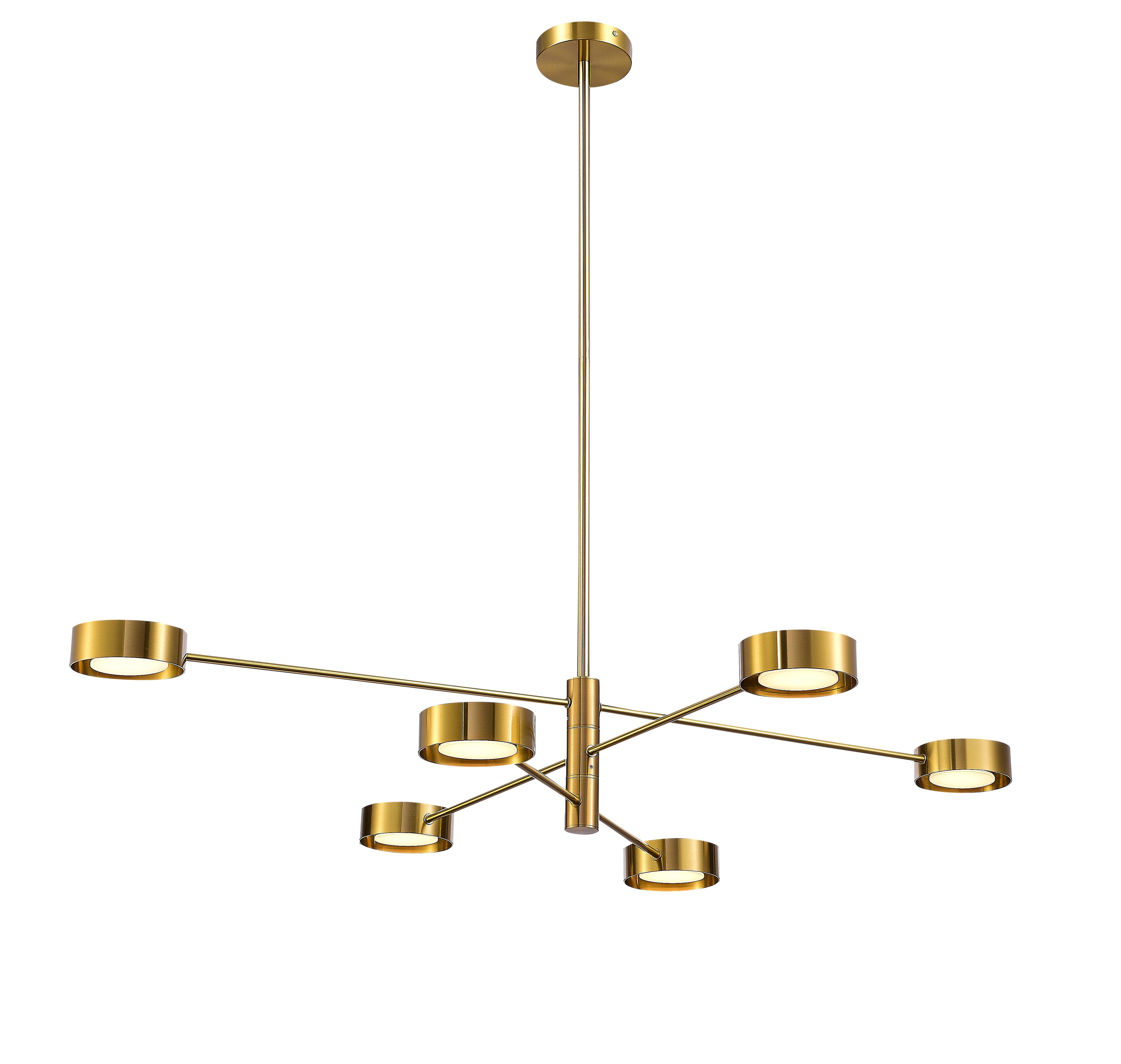 Люстра  1200*500, LED, 30W 4000K NewRgy LED 2123-DW-6 BRASS, Бронза