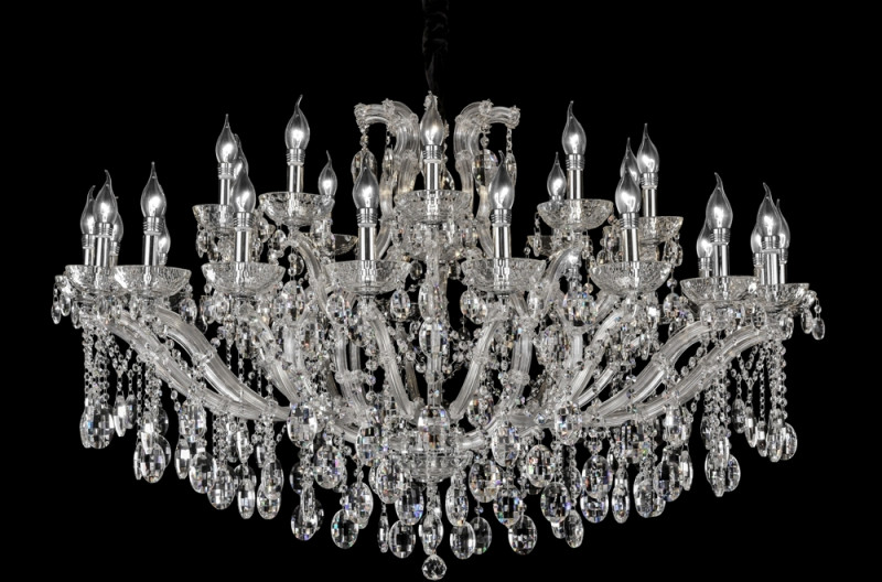 Люстра 120 см, Crystal Lux HOLLYWOOD SP20+10 CHROME Хром/Прозрачный