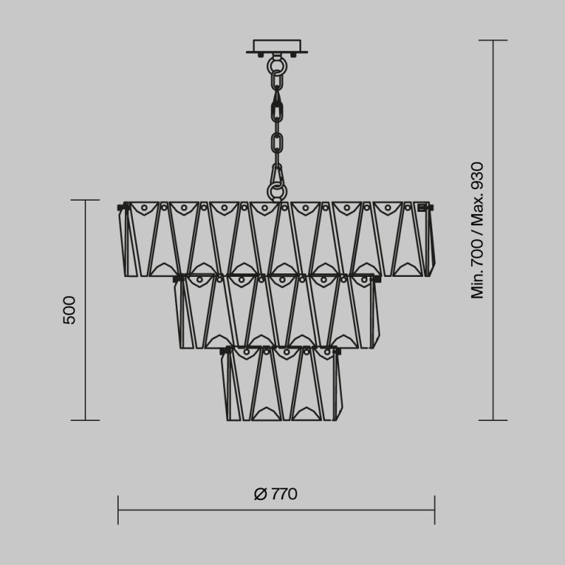 Подвесная люстра Maytoni Puntes MOD043PL-18G, диаметр 77 см, золото
