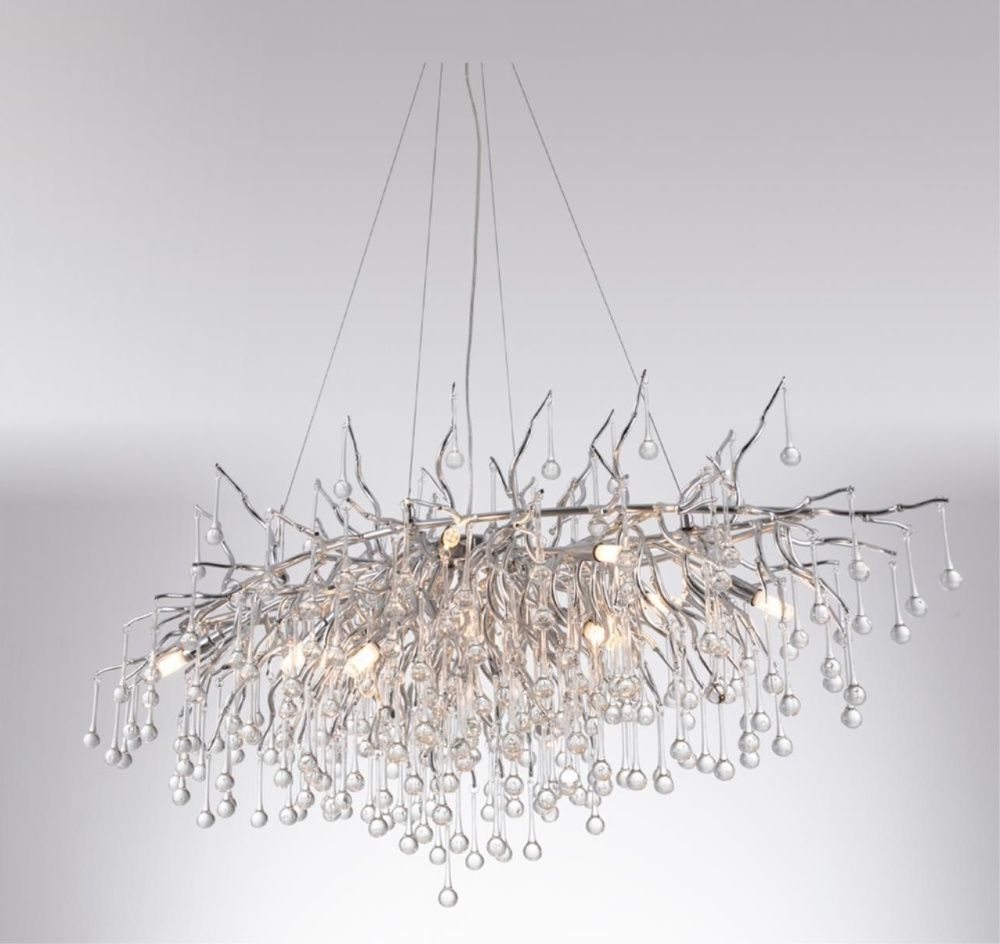 Светильник ElegantLight DZN-8261 СЕРЕБРО D1600*750/H500/20/E14/10W RAIN 22-10