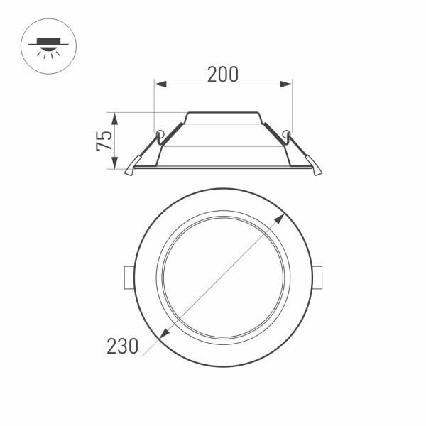 Светильник Downlight Arlight 022524(2) *23*7,5 см, 30W, белый (теплый)K,