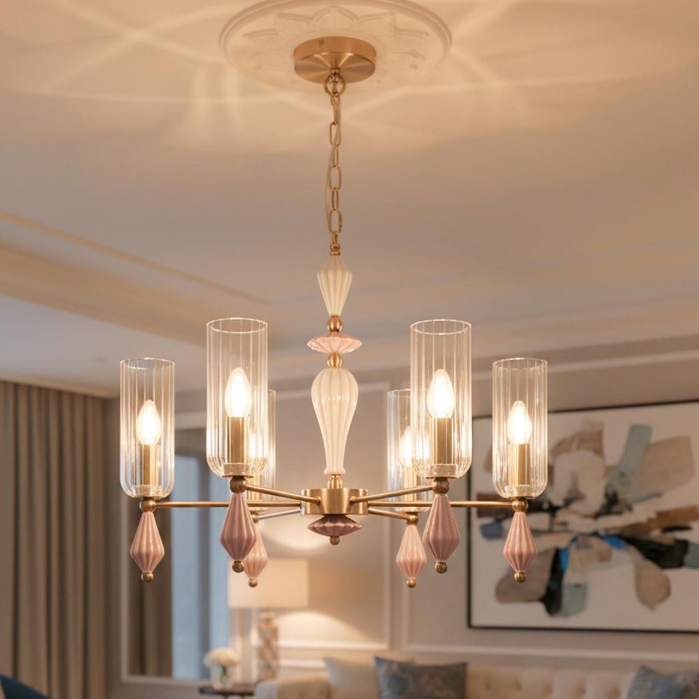 Люстра подвесная, диаметр 60 см,  Citilux FERNET CL254160, латунь